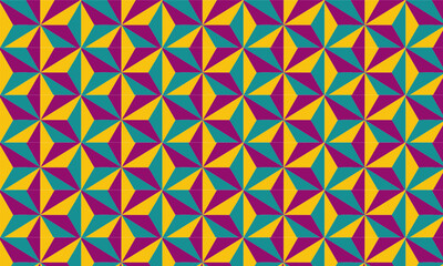 tricolor triangles seamless geometric pattern