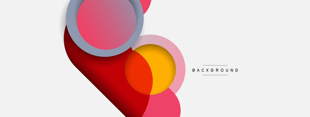 Vector round shapes circles minimal geometric background. Vector illustration for wallpaper banner background or landing page