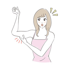 二の腕の脂肪を気にする女性