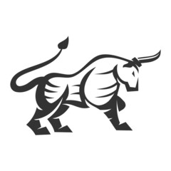 Bull standing attack Icon Illustration Brand Identity