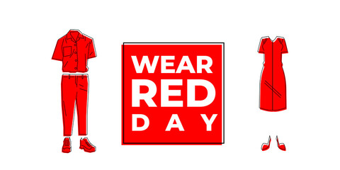 National wear red day background. Great for invitation, card, product packaging, header, poster, label, banners, brochure, wallpaper.