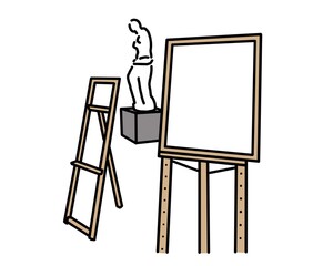 石膏デッサンのためのイーゼル