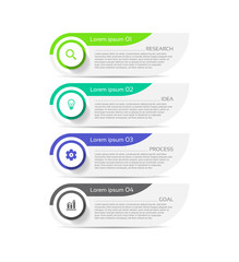 Four step business abstract background infographic template colorful