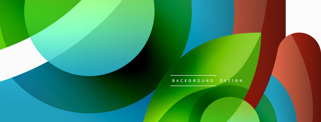 Fototapeta premium Creative geometric wallpaper. Minimal abstract background. Circle wave and round shapes composition vector illustration for wallpaper banner background or landing page