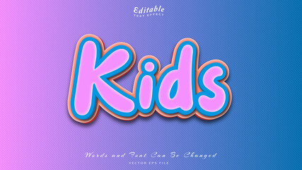 kids editable text effect, free font