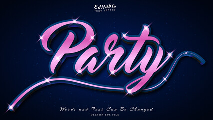 Party editable text effect with luxury background