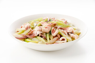 スルメイカとセロリの炒め物