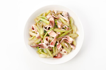 スルメイカとセロリの炒め物