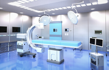 Surgery room interior with amenities