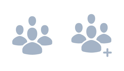 Fototapeta na wymiar Four people icon set, add people, vector group user illustration set