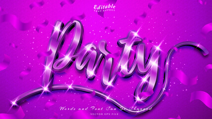 Party editable text effect with luxury background