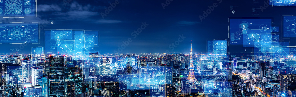 Poster 都市とテクノロジー　バナー・広告向け横長ビジュアル