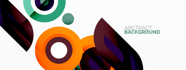 Obraz premium Rings and circles geometric abstract background for wallpaper, banner, backdrop