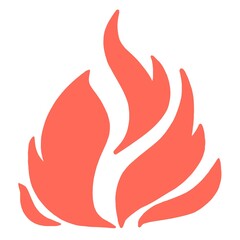 炎　シルエットイラスト