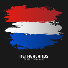 Netherlands brush stroke flag. Holland brush stroke flag. Brush flag vector illustration