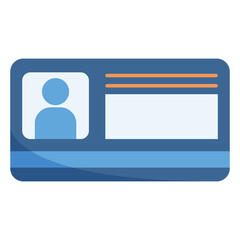 Fototapeta premium Flat illistration of id document. Identification card. Certificate of vacctination. Driver's license.