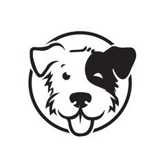 dog head  linework icon logo vector