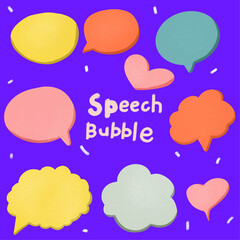 colorful Cute Speech bubble hand drawn shape