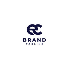 Simple Logo Design of Initials ec. Initial logo design ec where the letter e is on the top side of the letter e.