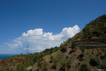 Fototapeta na wymiar Beautiful hills view from the trip to Baucau in Timor Leste