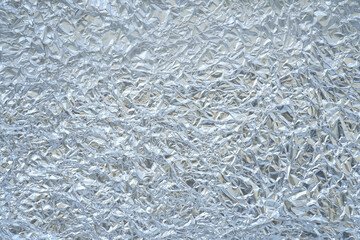 crumpled aluminum foil close-up background blurry or blurry images