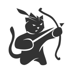 Cat Archer Icon Illustration Brand Identity