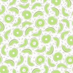 Dried apple slices. Seamless pattern