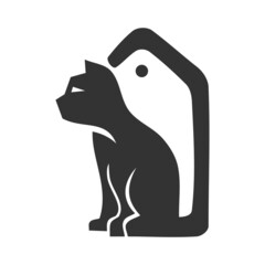 Cat Shop Tag Icon Illustration Brand Identity