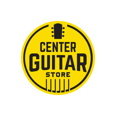 Simple guitar store logo design