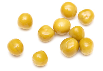 Pea grains isolated on a white background.