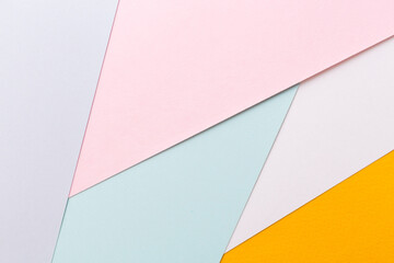 Background of colored paper. Abstract colored paper texture background. Minimal geometric shapes and lines. Trendy natural colors