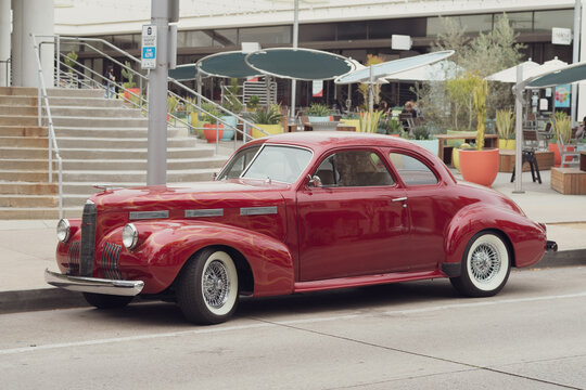 Pasadena, California, USA - January 29, 2022: image of a restored 1940 Cadillac La Salle shown parked.