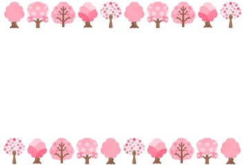 桜の木 フレーム イラスト素材