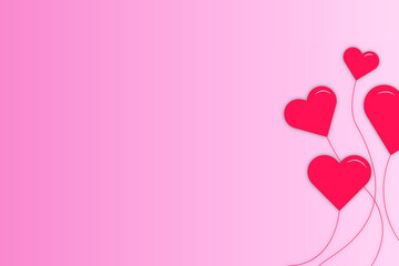 Heart on pink background. Vector symbols of love for Happy Women's, Mother's, Valentine's Day, birthday greeting card design.