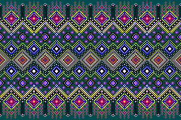 Seamless geometric ethnic asian oriental and tradition pattern design for texture and background. Silk and fabric pattern decoration for carpet, clothing, wrapping and wallpaper