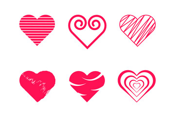 hearts. Design elements for Women's, Mother's, Valentine's Day, birthday greeting card design.