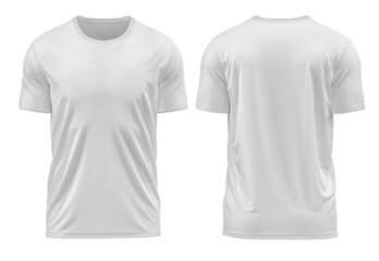White Color Slim Fit Short Sleeve T-shirt ( 3D rendered ) - obrazy, fototapety, plakaty