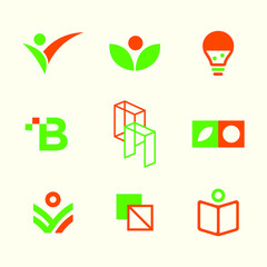 check mark icons set, logo set, brand icons nature