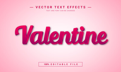 Valentine day editable text effect	