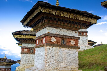 Stupa monuments in Dochula Pass, Bhutan