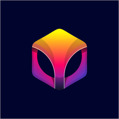 Unique Abstract Polygon Mask Gradient Color