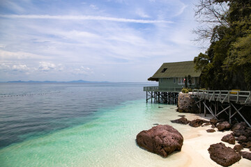 Rawa Island Malaysia. Resort along the beach