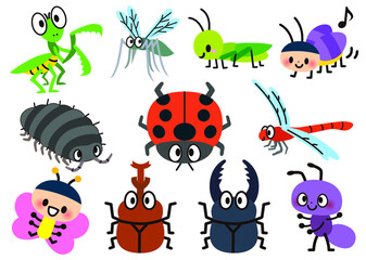 虫, 昆虫,カブトムシ,クワガタ,テントウムシ,カマキリ,バッタ,トンボ,蝶々,赤とんぼ,蟻,ダンゴムシ,蚊,ヤブ蚊,鈴虫,トノサマバッタ,蝶,