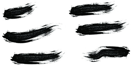 Collection Of Black  Grunge Brush Strokes