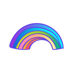 Rainbow with rays. Symbol of LGBT community. Gay Pride. Isolated vector illustration for t-shirts greeting cards, posters, patches, prints for clothes, emblems.