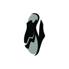 Sports running shoe symbol on white backdrop. Design element