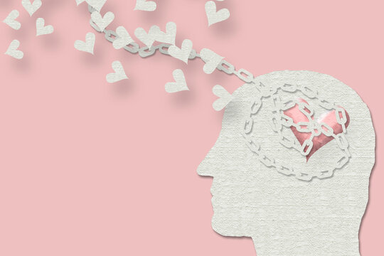 Boyl in love, positive thinking concept