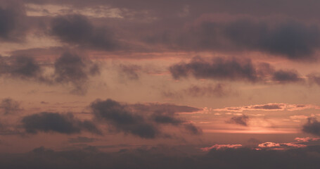 summer sunset skyscape with moving clouds
