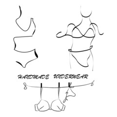  Underwear nightwear. Logo vector illustration sketch. 