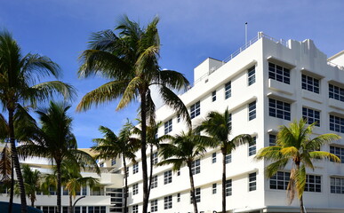 Typische Fassade in Miami Beach am Atlantik, Florida